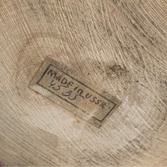 VTG Lot Russian USSR Wooden Folk Art Vase Canister Jar Lids Painted Marked READ - Picture 10 of 16